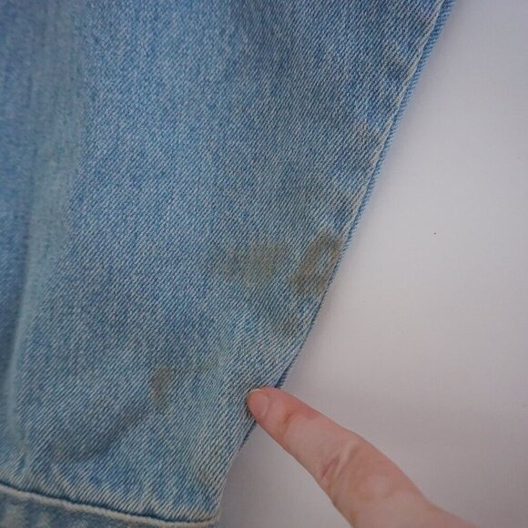 Vintage '90s Pepsi Co Light Wash 100% Cotton Button Up Blue Denim Jacket M - Picture 10 of 12